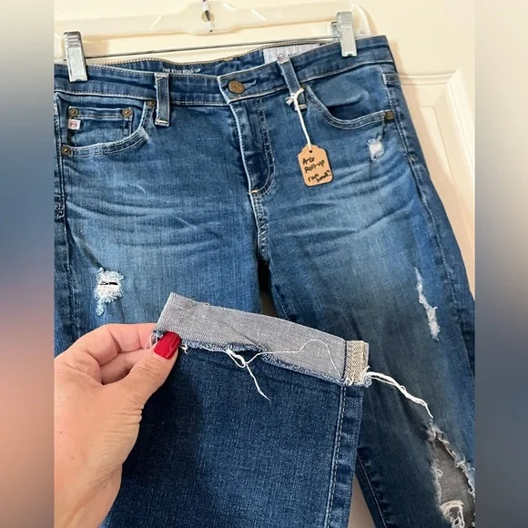 Ag Adriano Goldschmied Designer Skinny Jeans Medium Wash Ankle Length - Picture 7 of 16